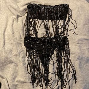 Small AKIRA two piece rave set in black